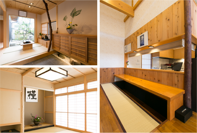 Additional house features (pine, bamboo and plum trees)